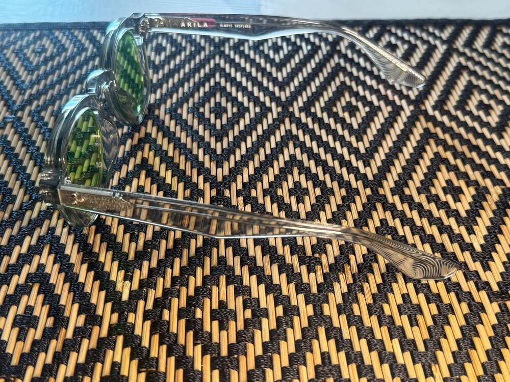 Akila Logos Sunglasses in Cement/Green - Picture 3 of 11
